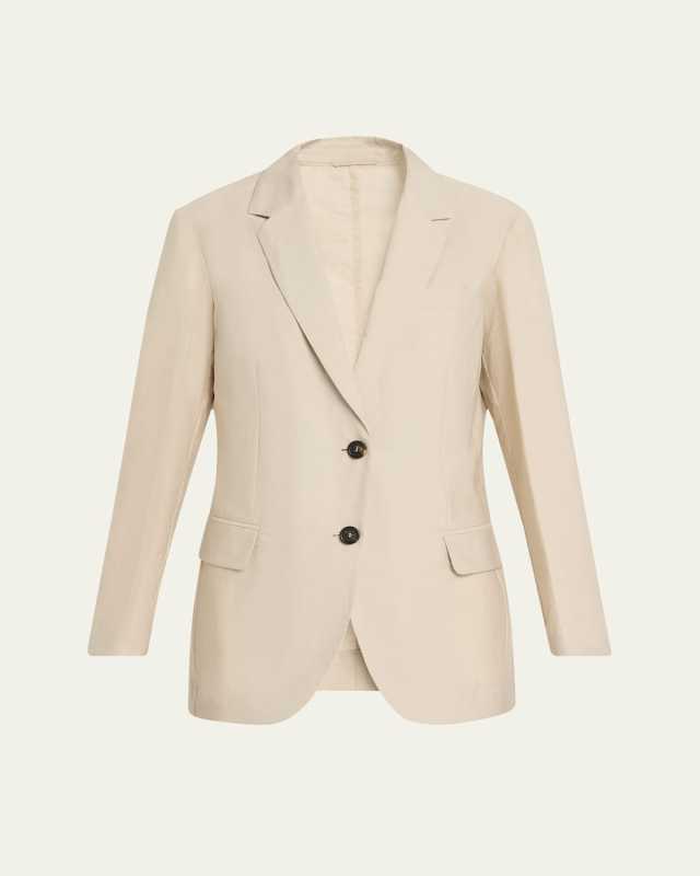 Techno Cotton Popeline Deconstructed Blazer